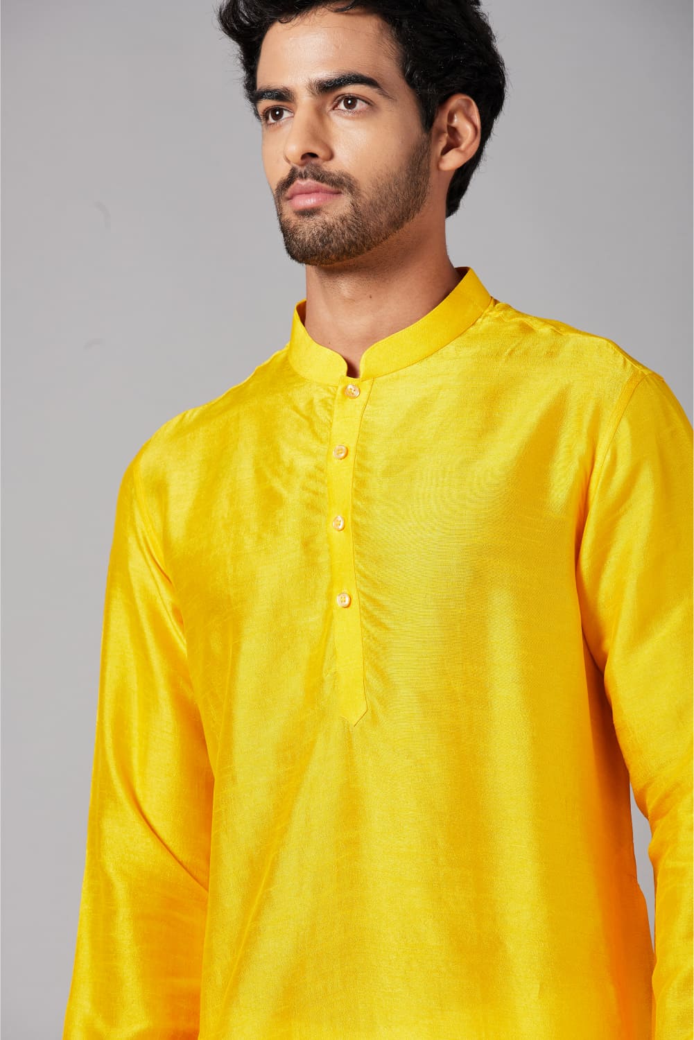 Yellow Plain Kurta by Hilo Design - Distacart