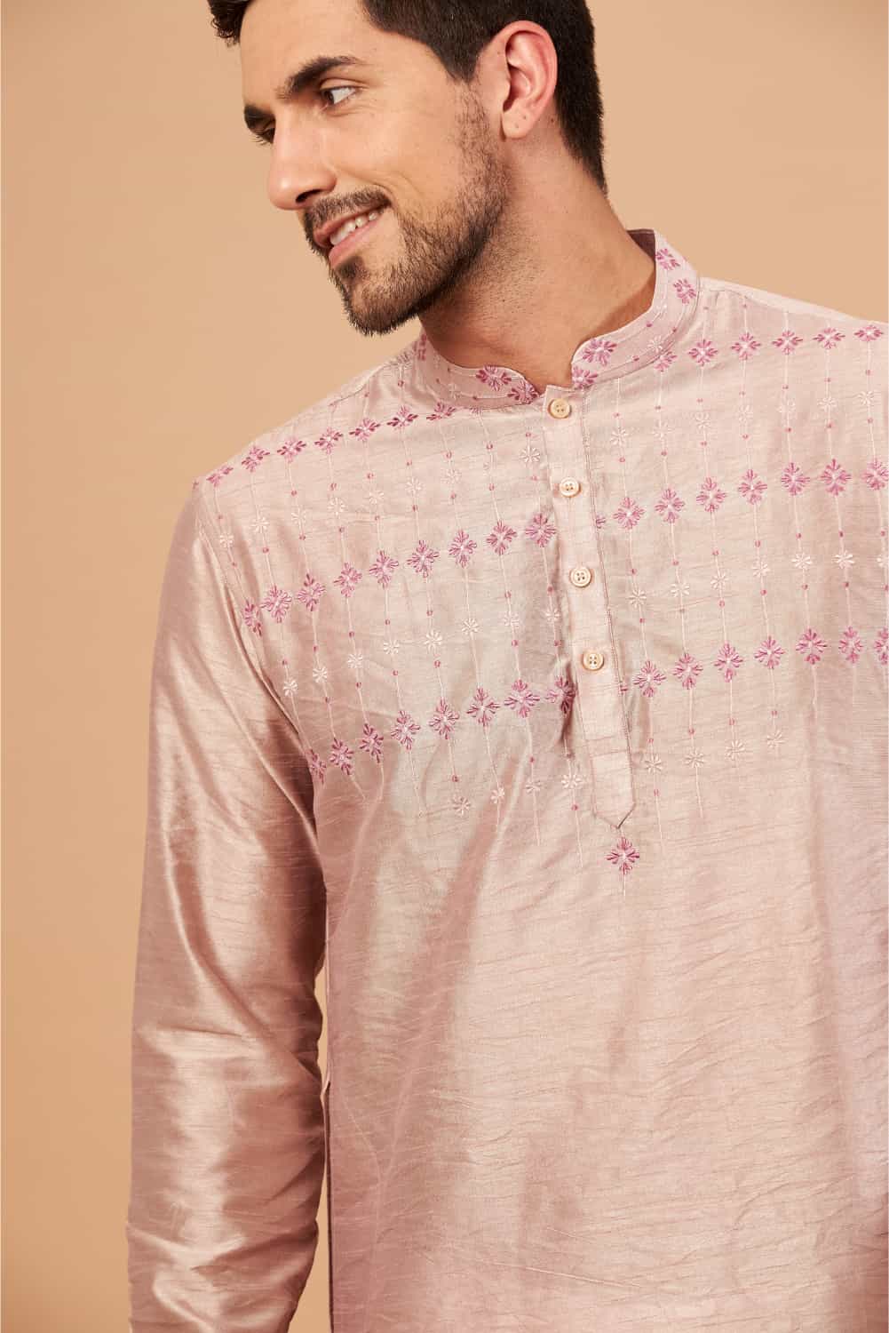 Florne Floral Geometric Embroidered Kurta by Hilo Design - Distacart