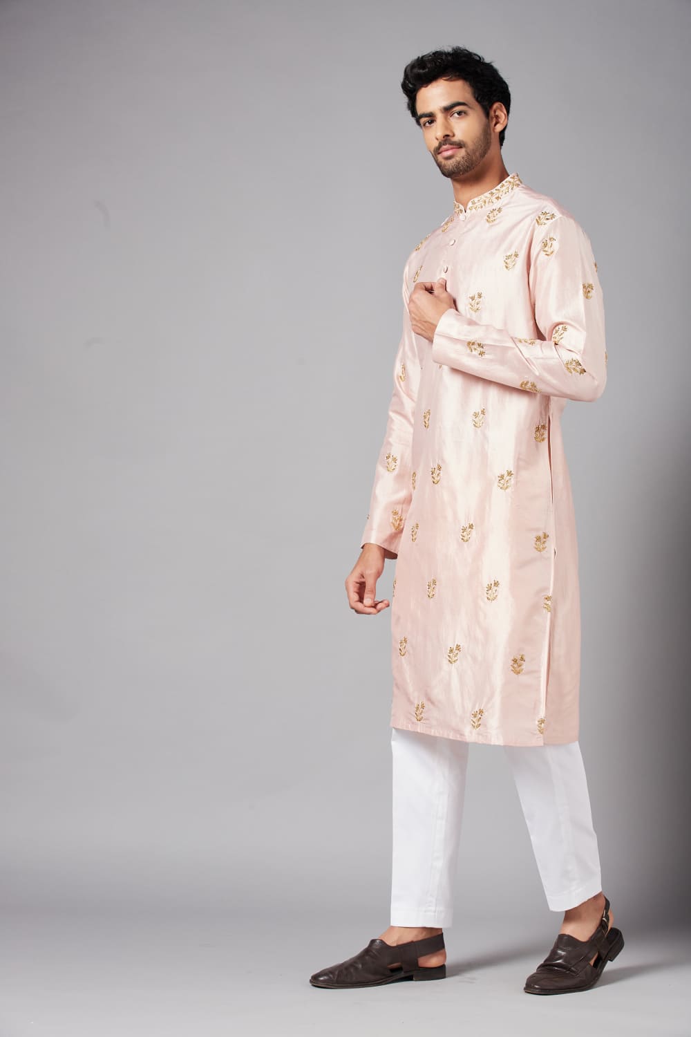 Krusos Hand Embroidered Kurta by Hilo Design - Distacart
