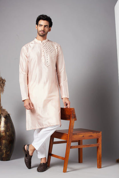 Rooyi Position Mirror Work Kurta by Hilo Design - Distacart