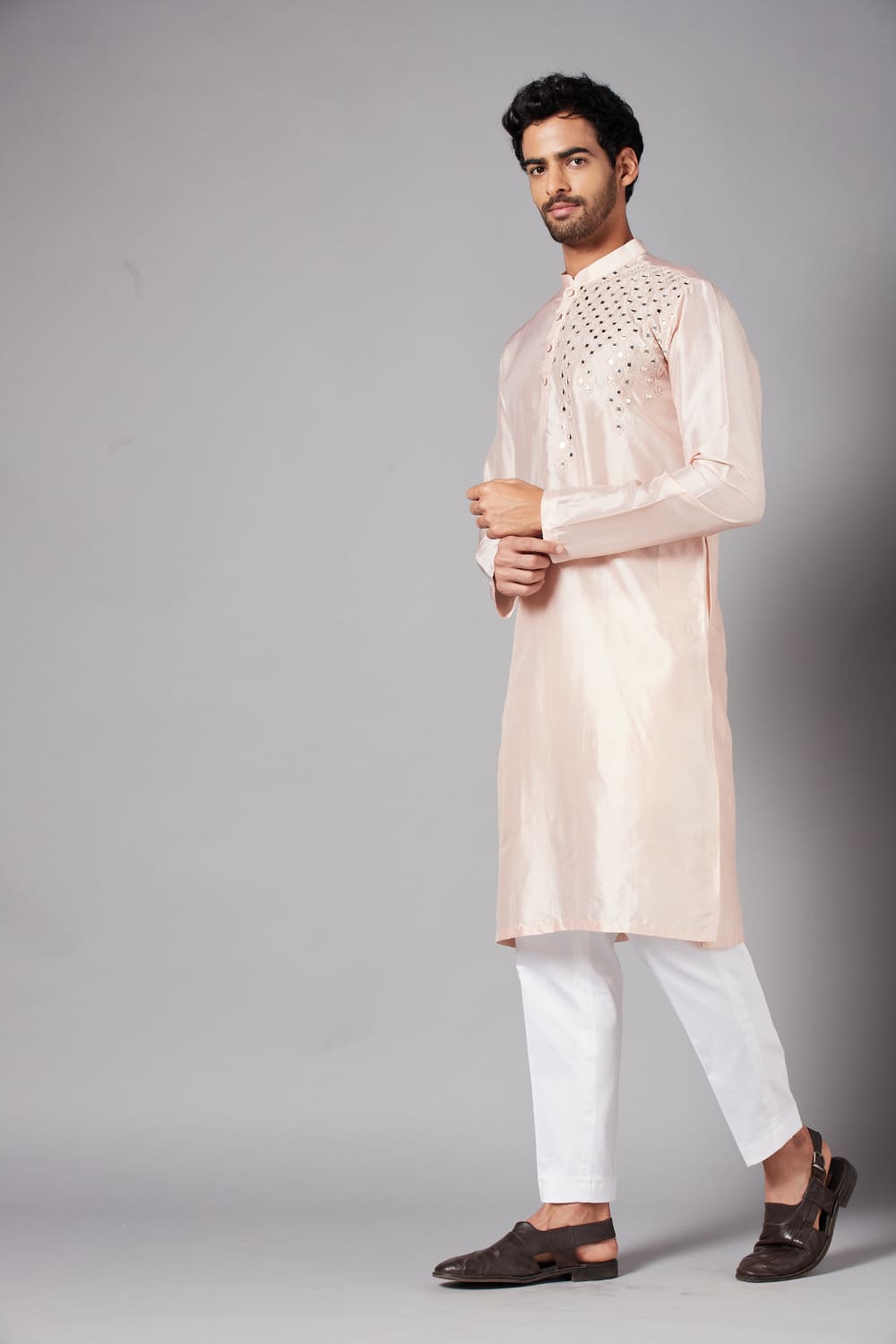 Rooyi Position Mirror Work Kurta by Hilo Design - Distacart