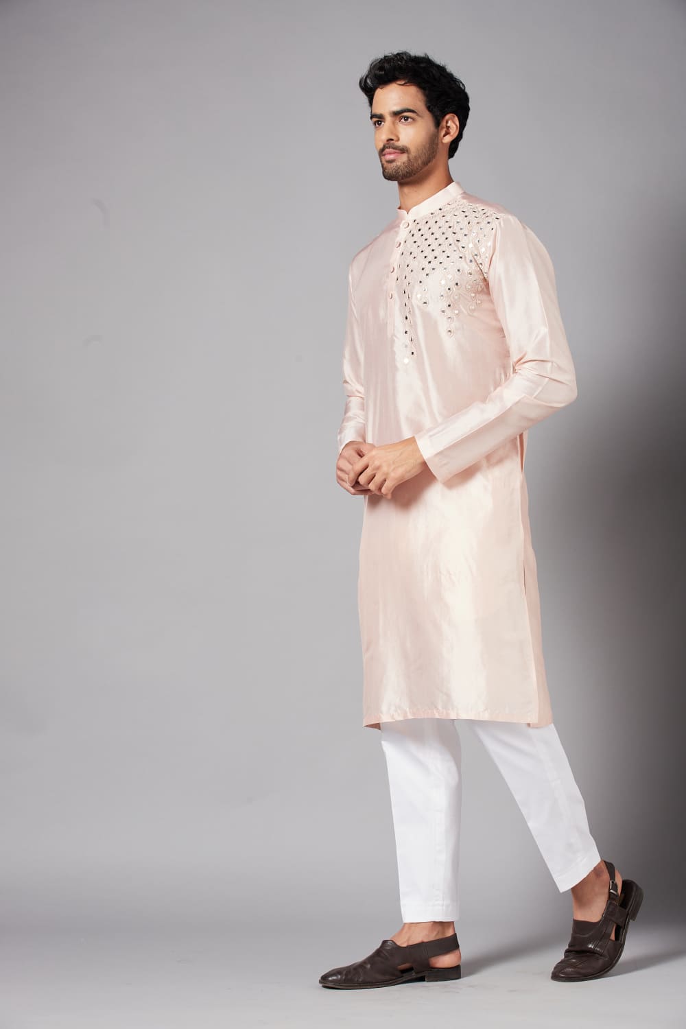 Rooyi Position Mirror Work Kurta by Hilo Design