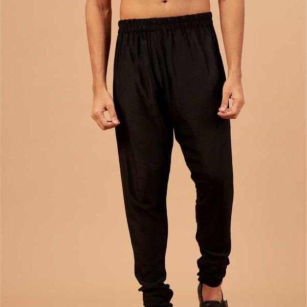 Black Stretch Chudi Pant by Hilo Design - Distacart