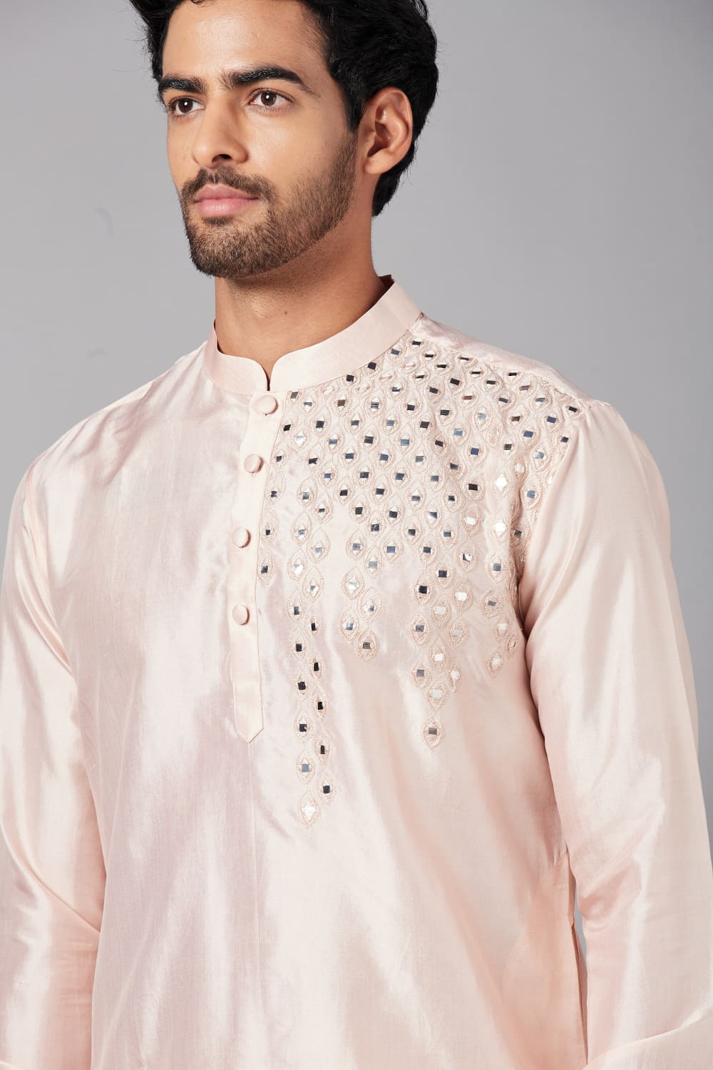 Rooyi Position Mirror Work Kurta by Hilo Design - Distacart