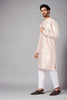 Ilaria Gold Zari Abstract Embroidered Peach Kurta by Hilo Design - Distacart