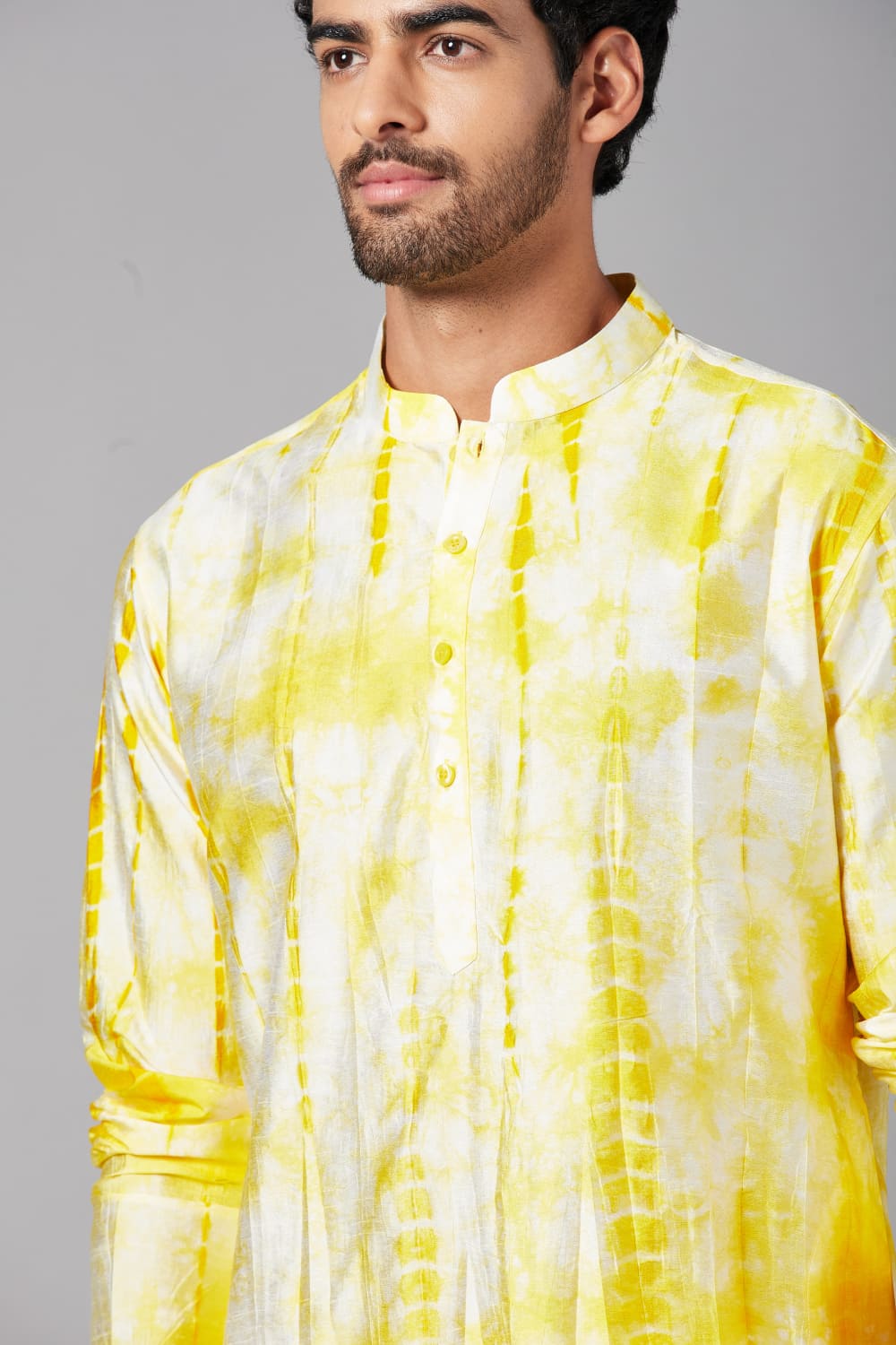 Tintlo Yellow Tie & Dye Kurta by Hilo Design - Distacart