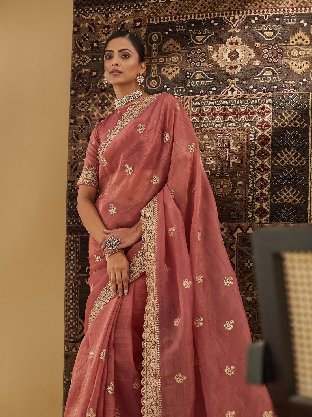 kasee Embellished Zardozi Silk Blend Saree - Distacart