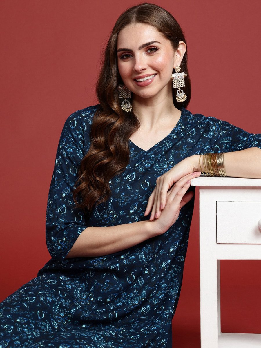 Anouk Women Floral Printed Regular Kurta With Palazzos - Distacart