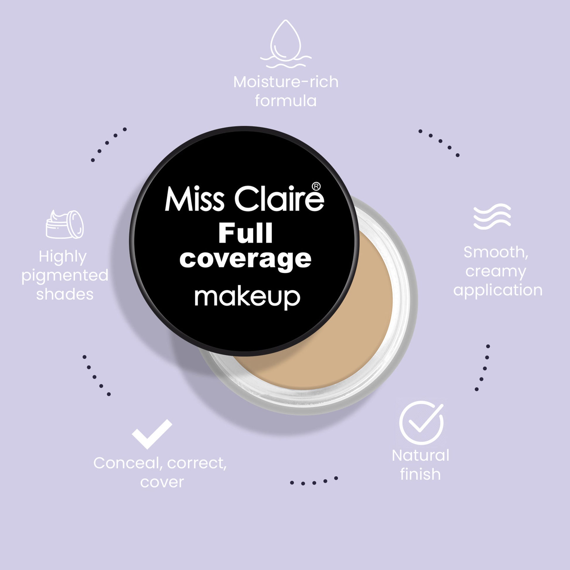 Miss Claire Full Coverage Makeup + Concealer - 17 - Distacart
