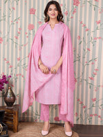 Thumbnail for Ode by House of Pataudi Bandhani Printed Pure Cotton Kurta with Trousers & Dupatta - Distacart