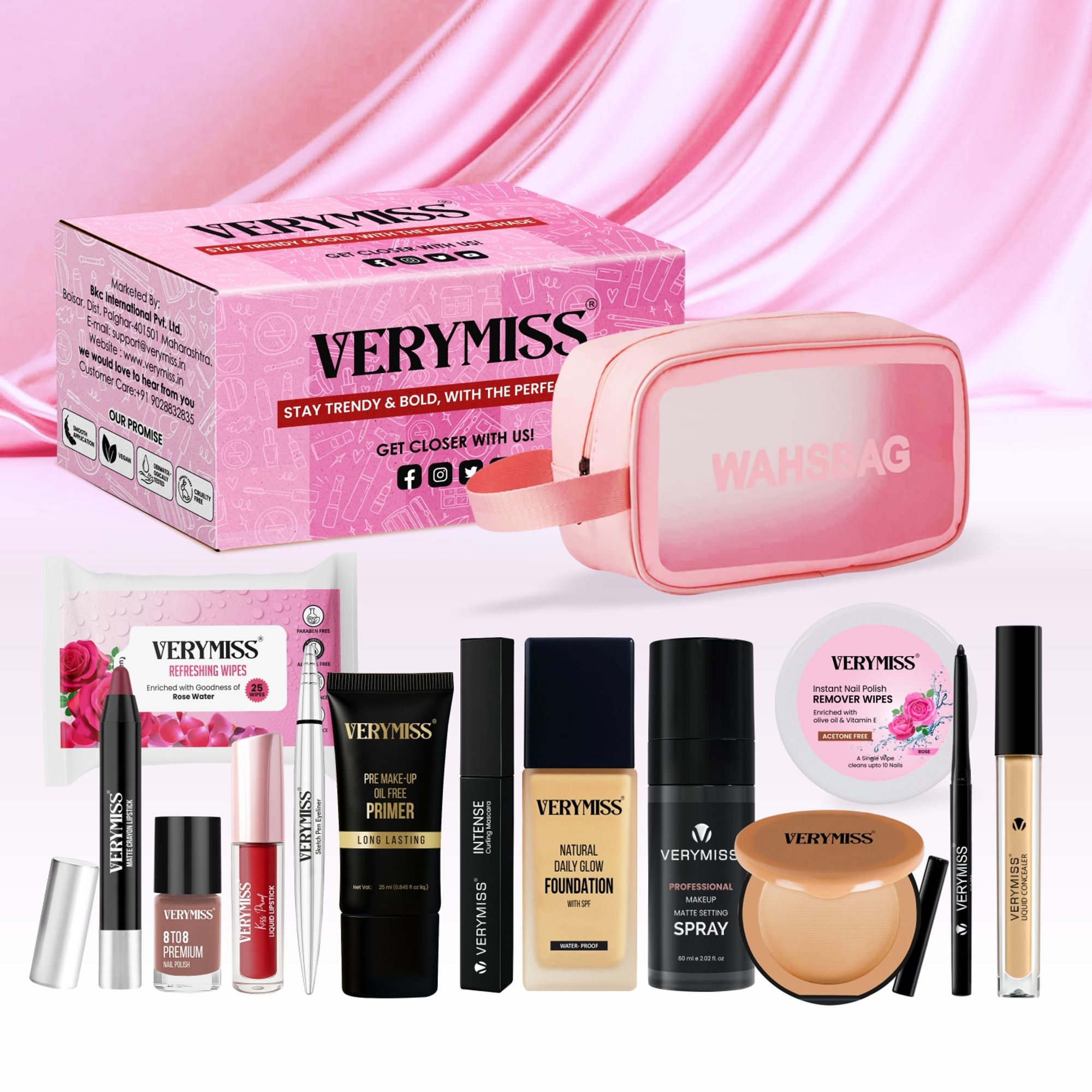 VERYMISS Ultimate Makeup Combo - 3 + Free Makeup Pouch - Distacart