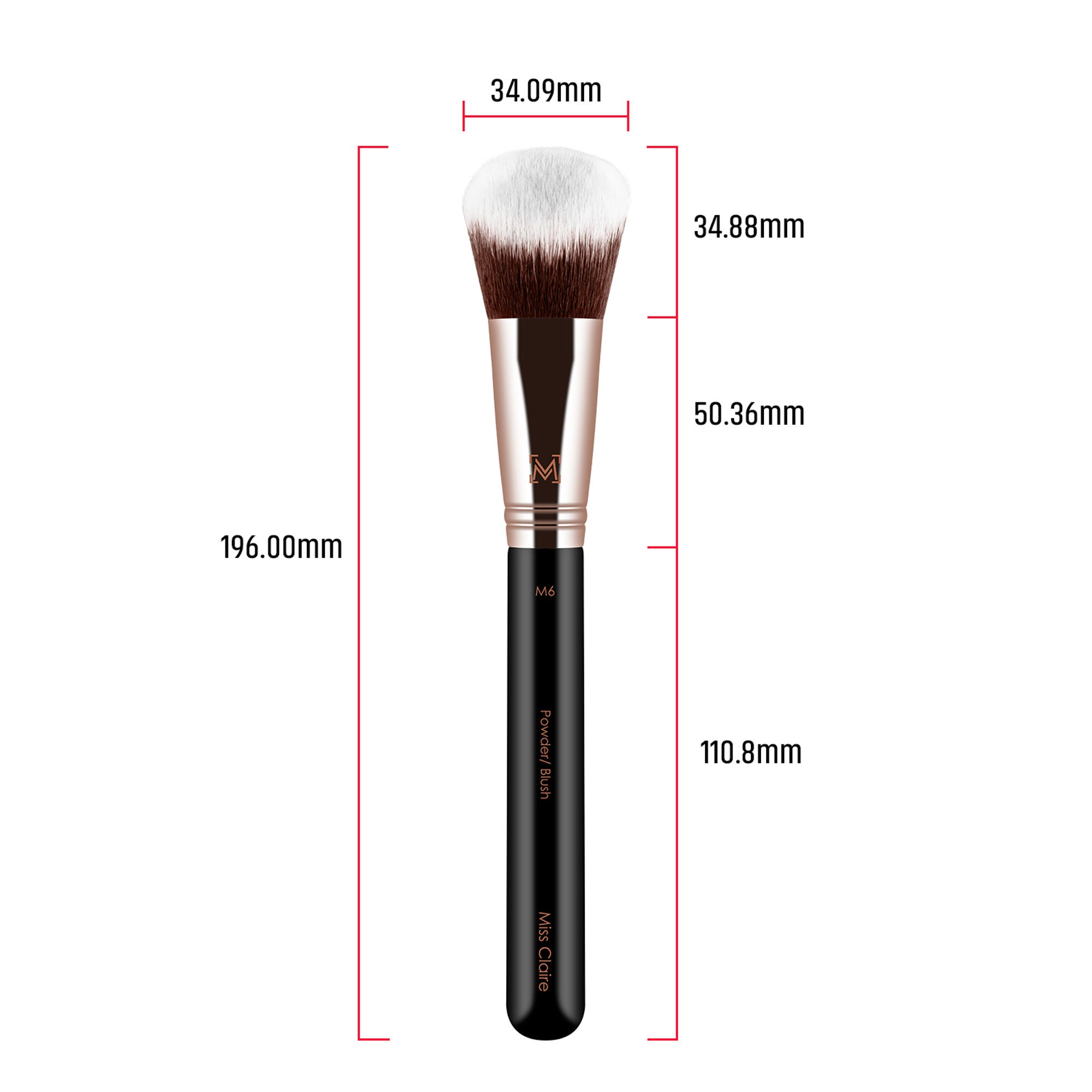 Miss Claire M6 - Powder/Blush Brush - Rose Gold