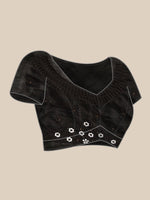 Thumbnail for Anouk Black Ethnic Motifs Beads and Stones Satin Saree - Distacart