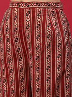 Thumbnail for Anouk Maroon Ethnic Motifs Printed Pure Cotton Kurta with Palazzos