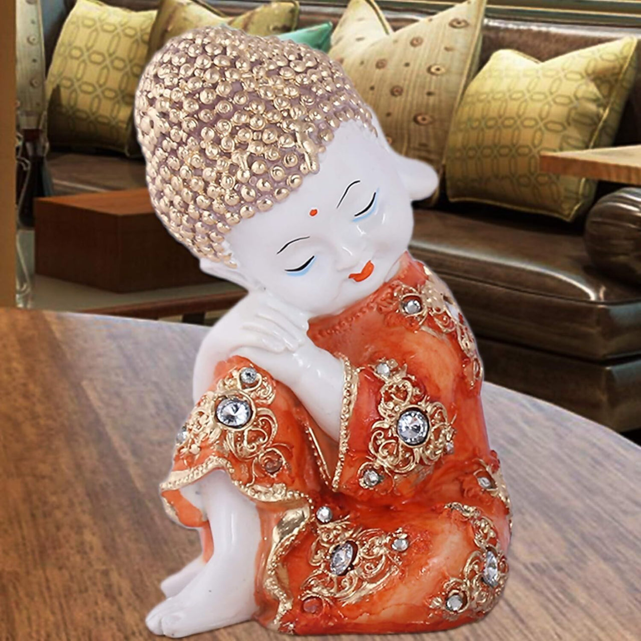 Mariner's Creation Resin Marble Baby Buddha Statue - Distacart