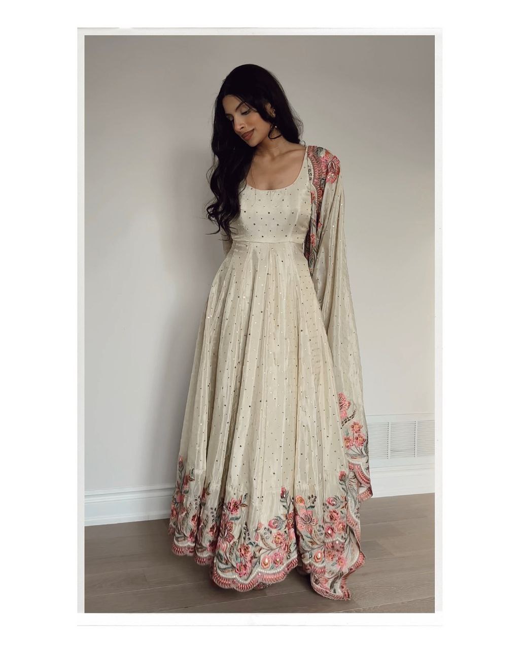 Yash Enterprise Off White Vichitra Silk Embroidery Party Wear Suit