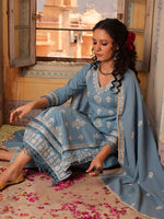 Thumbnail for Embroidered & Lace Detailed Kurta With Pant & Embroidered Dupatta Luxury, Multicolor - Hiral Fashion - Distacart