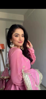 Thumbnail for Yash Enterprise Pink Vichitra Silk Embroidery Suit Set