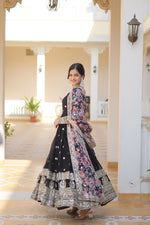 Thumbnail for Yash Enterprise Black Georgette Embroidery Work Stiched Suit