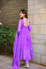 Thumbnail for Yash Enterprise Whispering Breeze Georgette Embroidered Suit Set