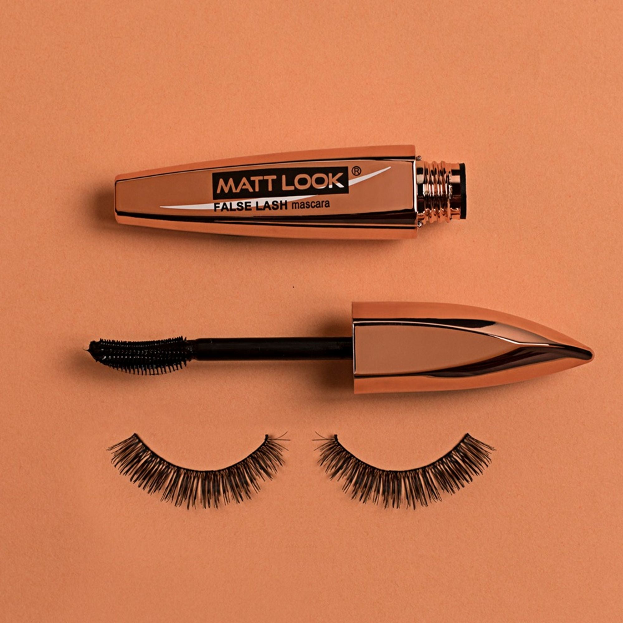 Matt Look Eye Makeup Curl & Volume Waterproof False Lash Mascara - Black