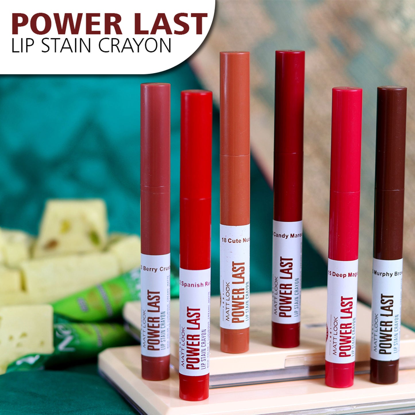 Matt Look Power Last Lip Stain Crayon Lipstick - Magic Maroon - Distacart