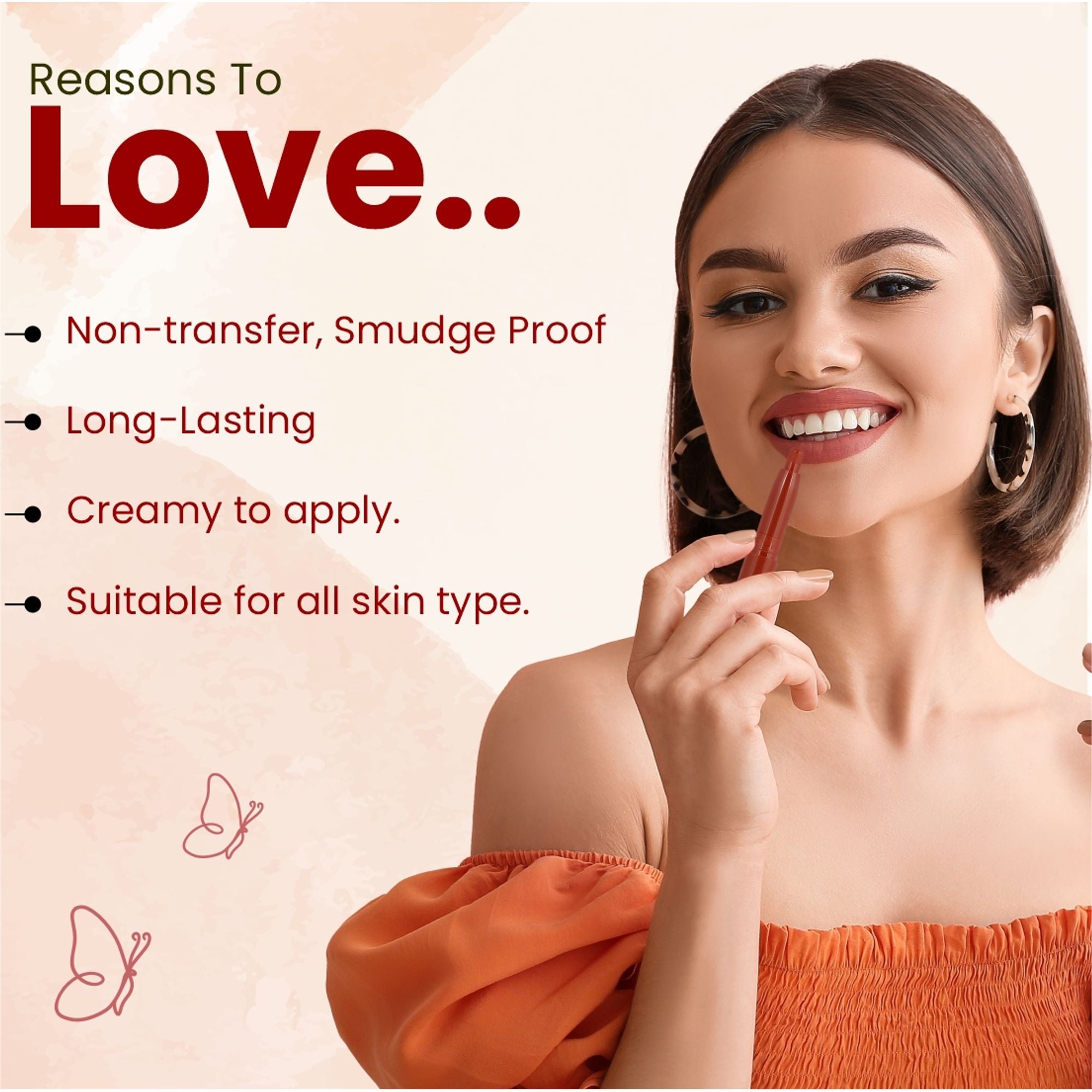 Matt Look Power Last Lip Stain Crayon Lipstick - Cute Nude - Distacart