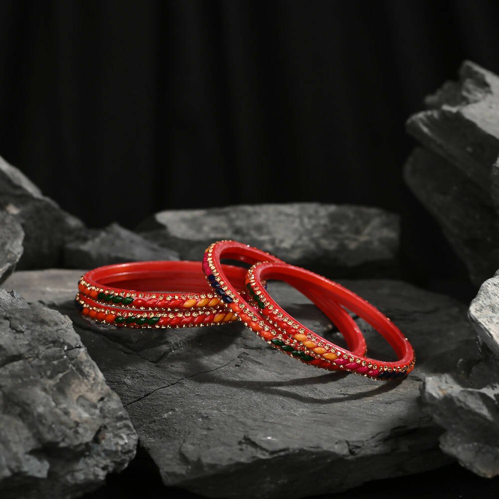 Afast Elegant Bridal & Wedding Party Fashion Bangle/Kada Set, Multi, Glass, Pack Of 8 Model No- A34 - Distacart