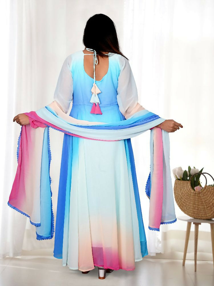 Joban Fashion Sky Kurta Set Georgette Sequence Embroidery Work