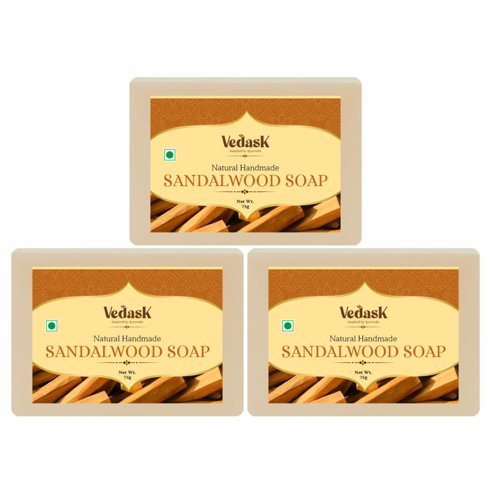 Vedask Organic Handmade Sandalwood Bath Soap - Dista