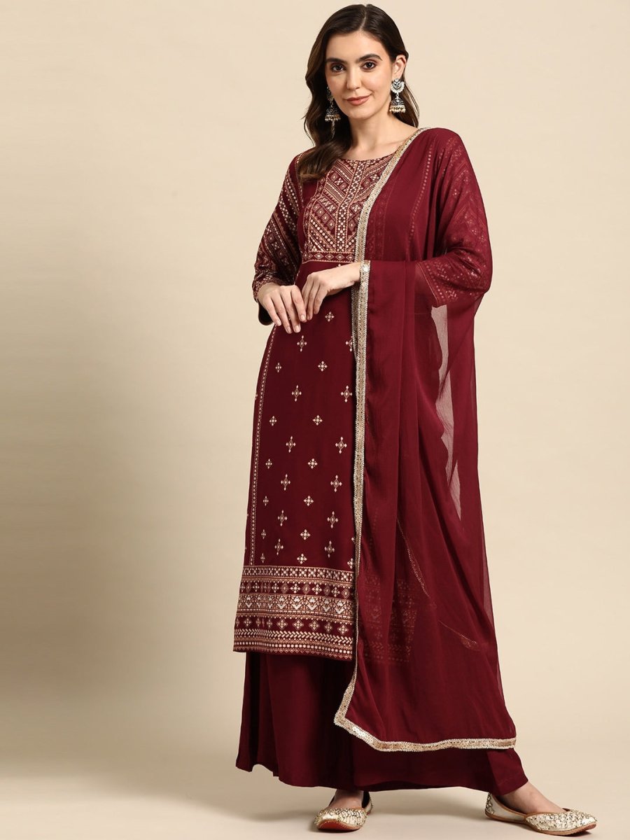 All About You Women Ethnic Motifs Printed Kurta with Palazzos & Dupatta - Distacart