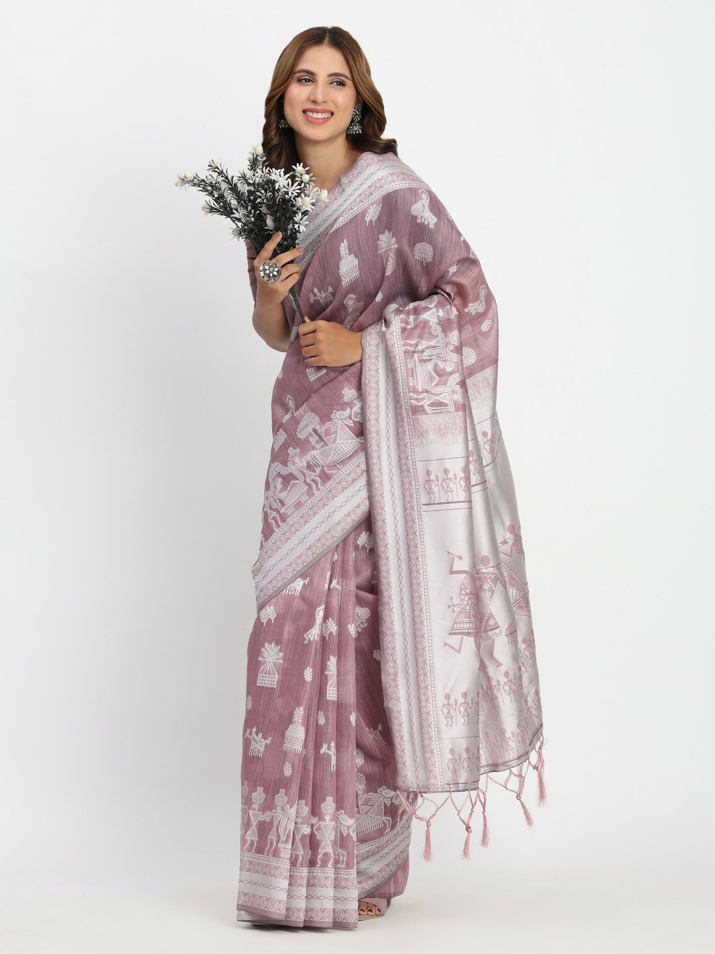 Shree Shyam Fashion Linen Cotton Sea Green Saree - Distacart