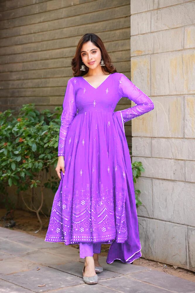 Yash Enterprise Whispering Breeze Georgette Embroidered Suit Set