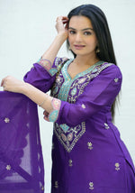 Thumbnail for Yash Enterprise New Designer Embroidered Chinon With Sequence Blue Readymade Salwar Suit
