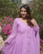 Thumbnail for Yash Enterprise Purple Heavy Chinon Embroidery Party Wear Suit