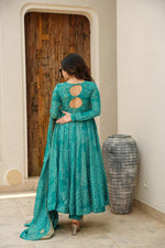 Thumbnail for Yash Enterprise Green Maslin Fabric Digital Print Work Party Wear Suit Set