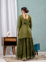 Thumbnail for Yash Enterprise Green Chinon Silk Embroidery Party Wear Suit Set