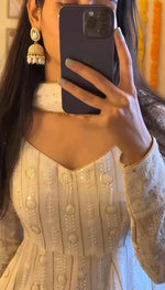 Thumbnail for Yash Enterprise Off White Fux Blooming Embroidery Suit Set