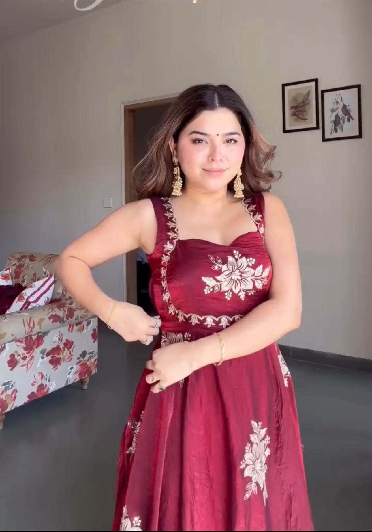 Yash Enterprise Maroon Fandy Silk Party Wear Embroidery Suit Set - Distacart