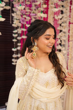 Thumbnail for Yash Enterprise Cream Georgette Embroidery Paert Wear Suit Set