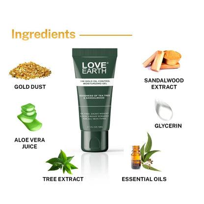 Love Earth 24K Gold Oil Control Moisturizing Gel - Distacart