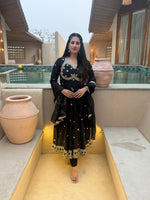 Thumbnail for Yash Enterprise Black Vichitra Silk Party Wear Embroidery Suit Set - Distacart