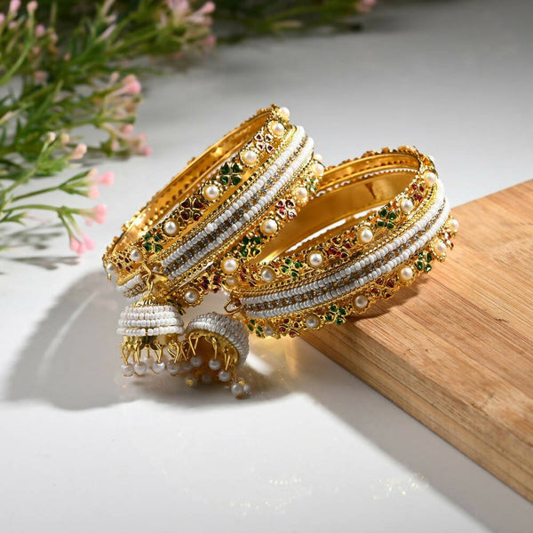 Afast Designer Fancy Party Bangle/ Kada Set, Gold, Metal, Pack Of 6 - Distacart