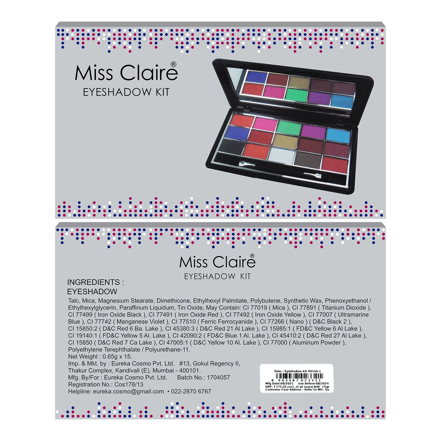 Miss Claire Eyeshadow Kit - 9915A-1 - Distacart