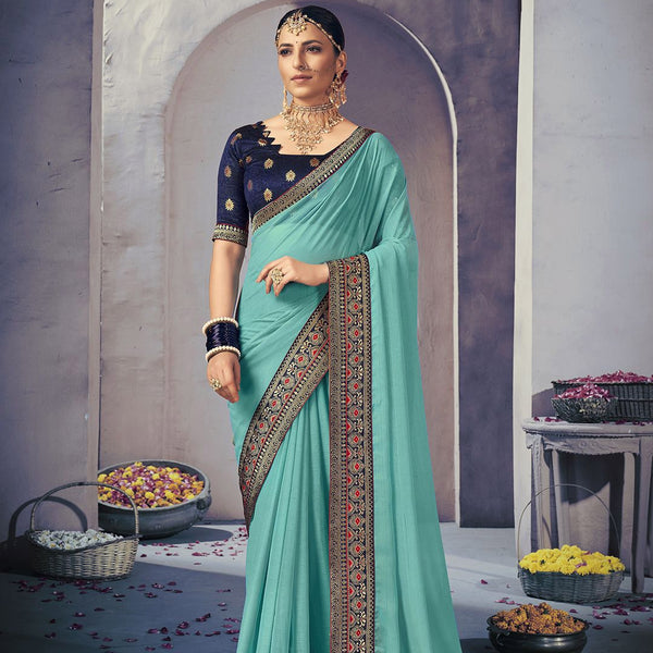 Mitera Embroidered Saree with Blouse Piece - Distacart