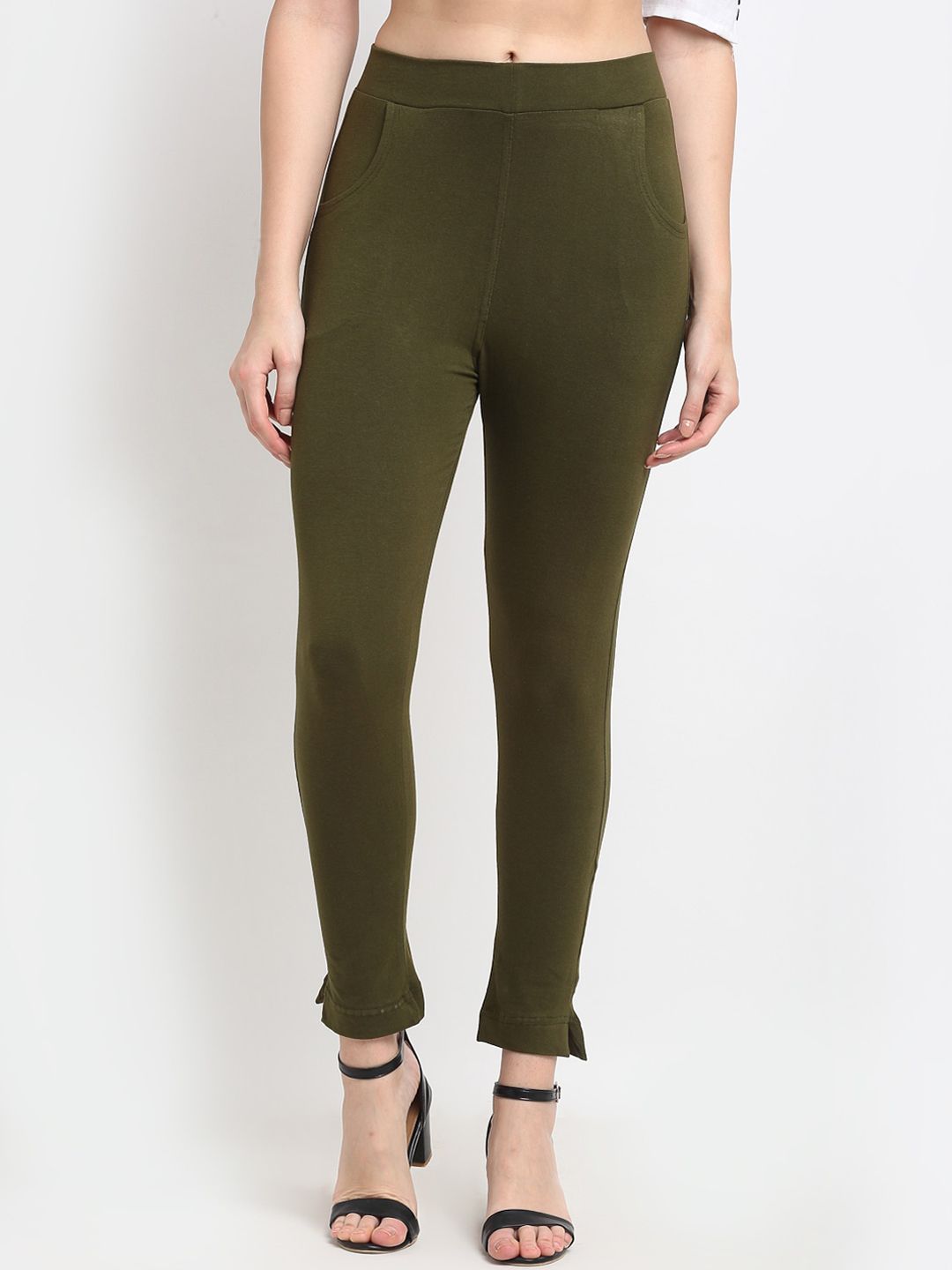 TAG 7 Women Maroon & Olive Green Pack of 2 Leggings - Distacart