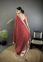Thumbnail for Joban Fashion Maroon Bandhej Bandhani Vichitra Silk Bandhani Prints Saree