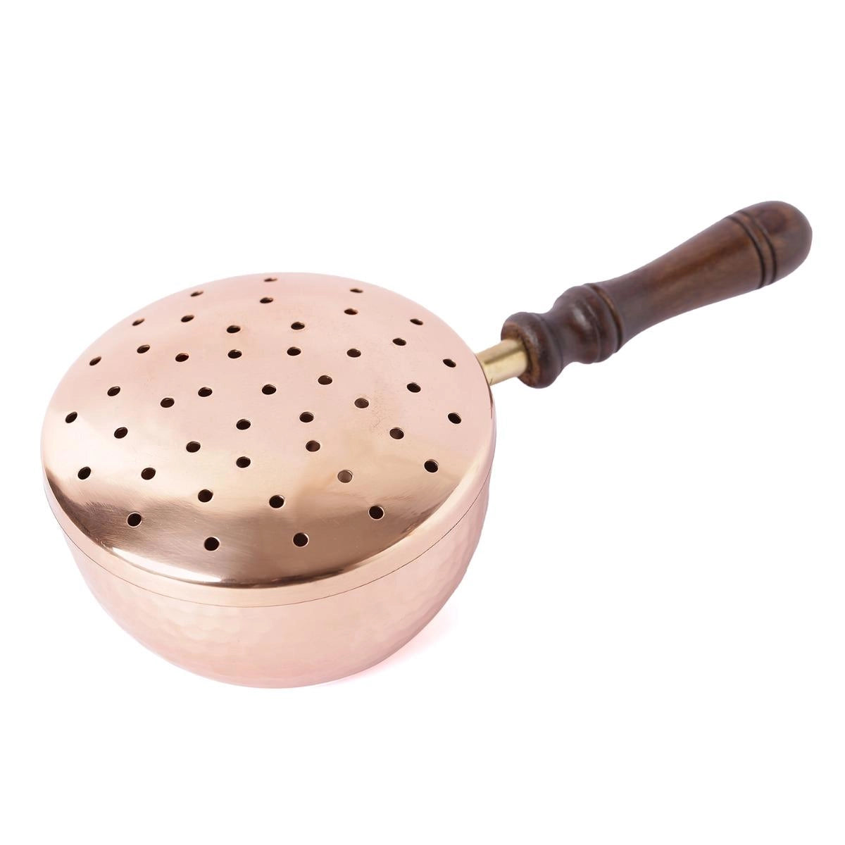 Isha Life Hammered Copper Fumer With Wooden Handle