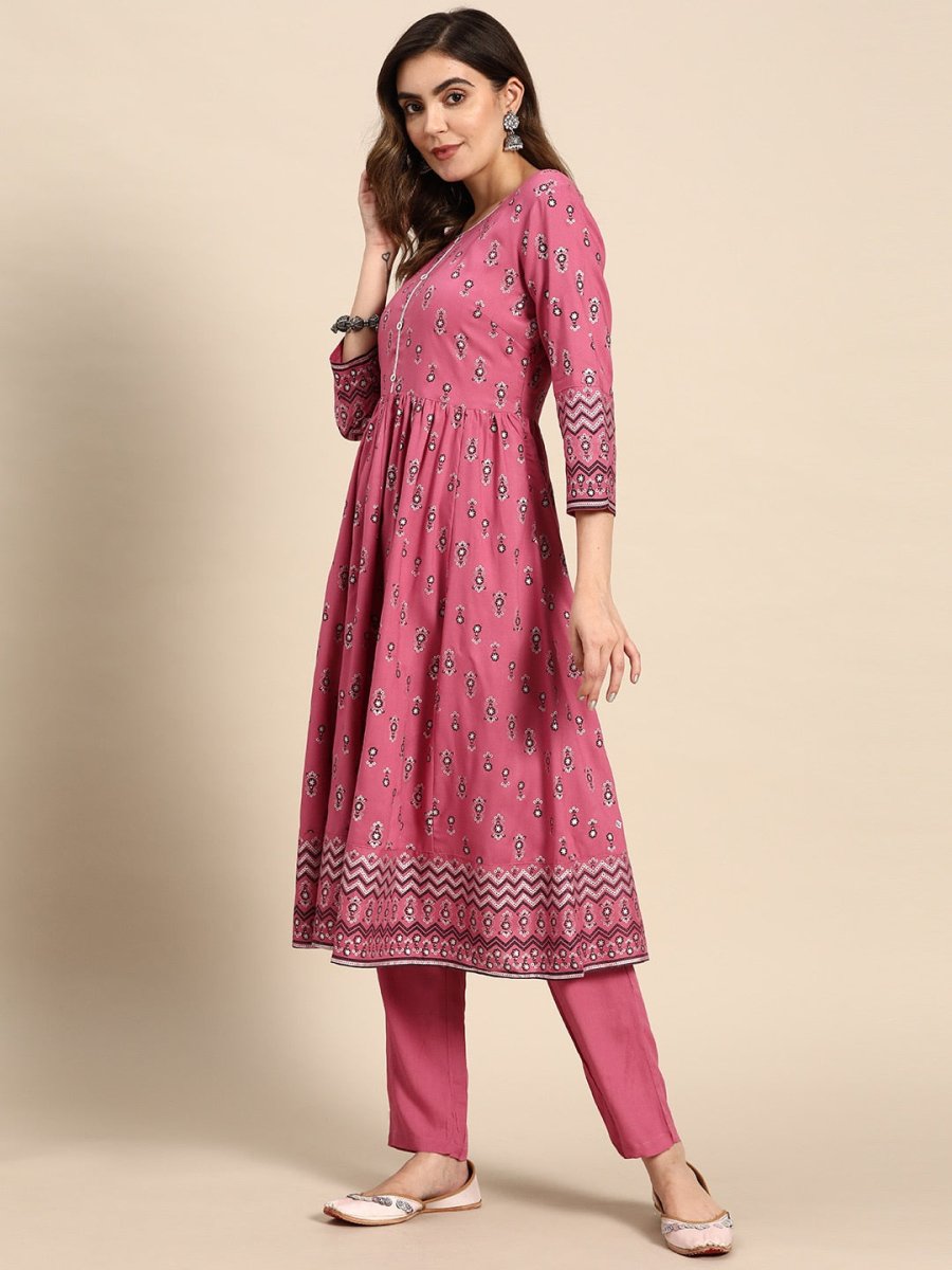 All About You Women Floral Printed Regular Kurta with Trouser - Distacart