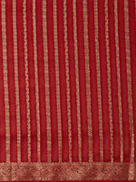 Thumbnail for Anouk Red & Gold-Toned Woven Design Zari Pure Georgette Kanjeevaram Saree - Distacart
